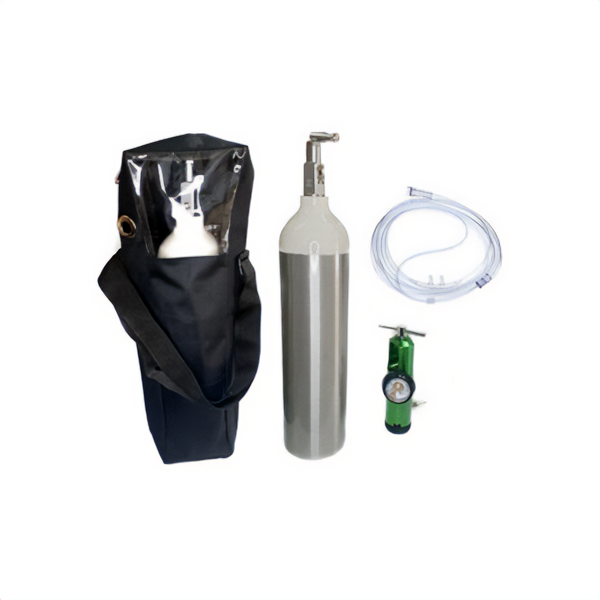 Cilindro de aluminio de 415 cc con regulador, bolso y cánula