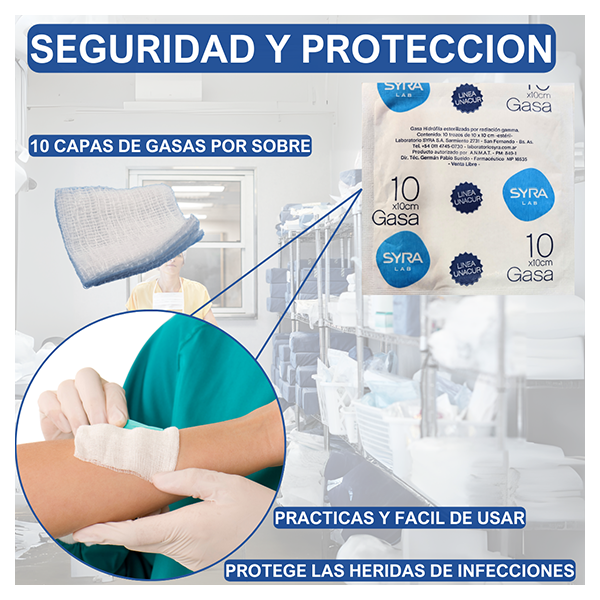 Gasas estériles Syra 10x10 cm - (x 100 sobres) - Imagen 2