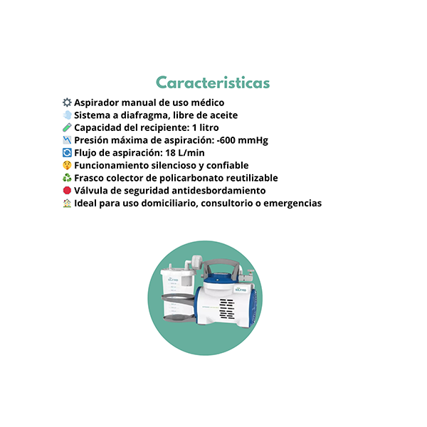 Aspirador a diafragma Silfab N33 c/frasco de 1L - Imagen 2